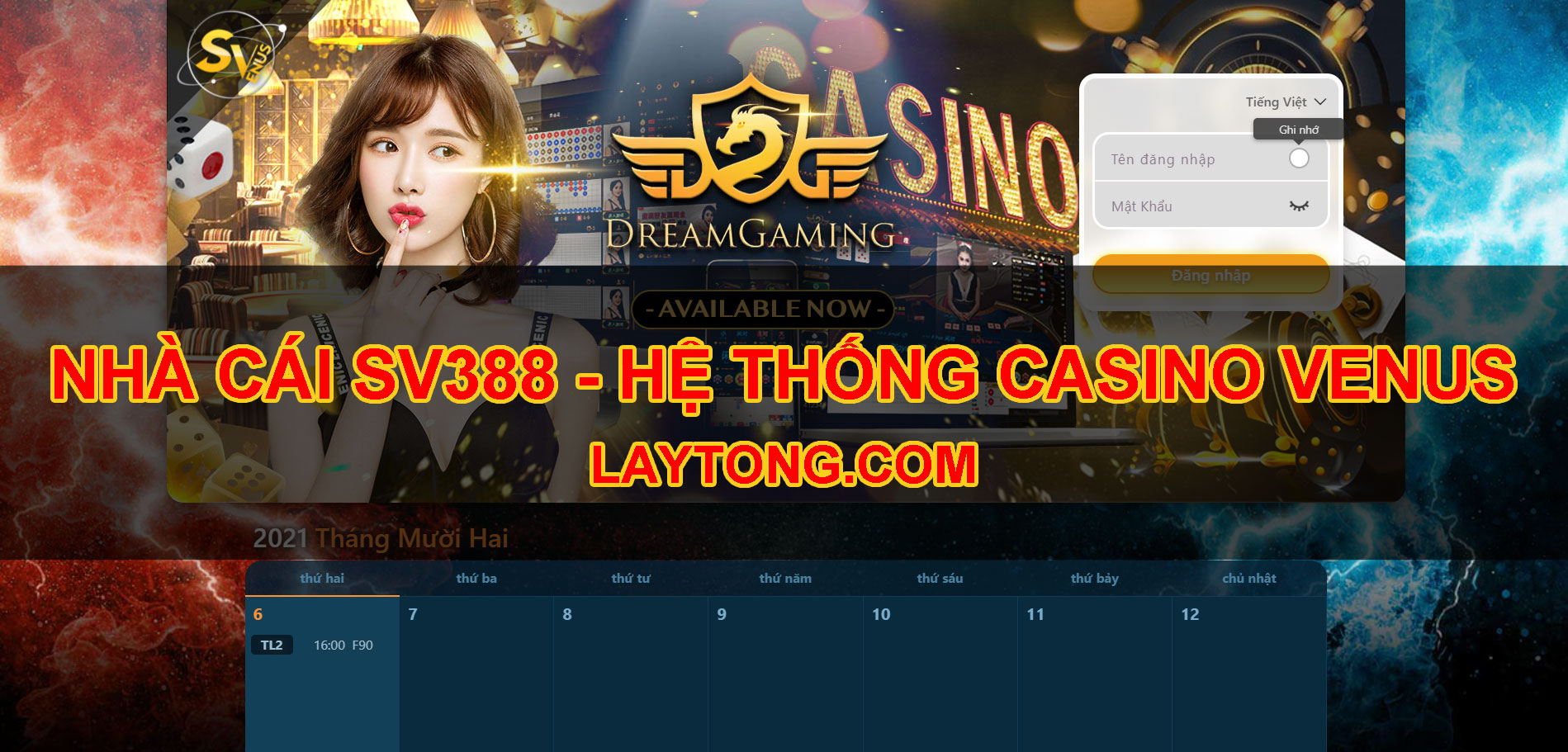 Nhà cái SV388 - Hệ thống Casino Venus
